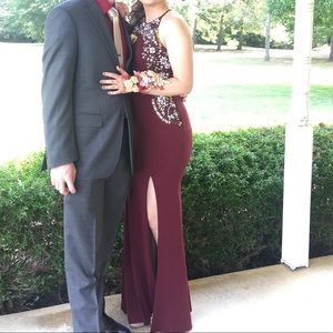 Maroon prom dress